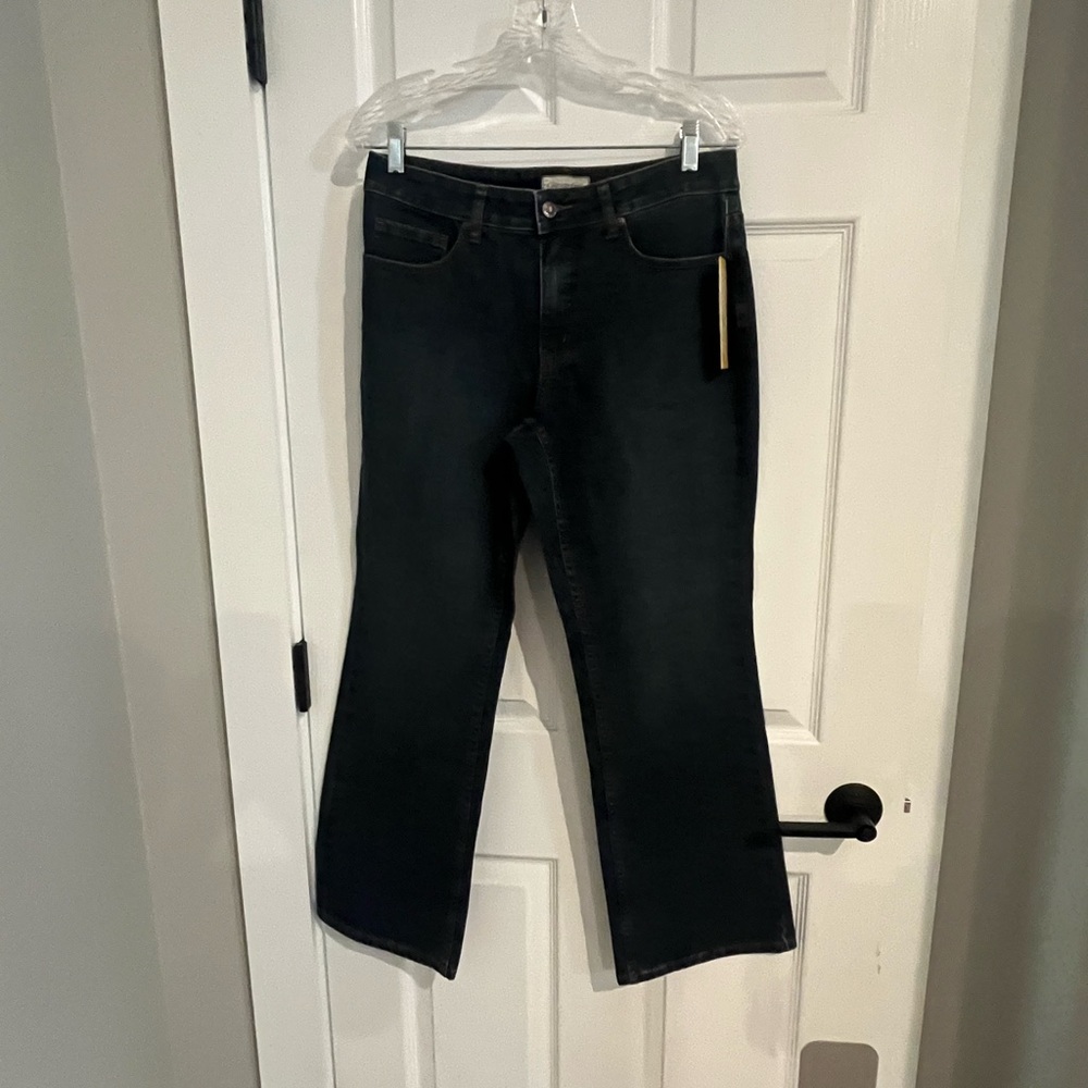 NWT Coldwater Creek Bootcut Jeans Petite 12 Dark Wash Natural Waist